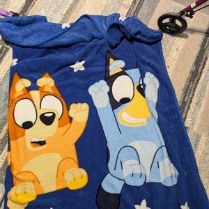 Cozy Kids Blanket with Playful Characters in Blue and Orange